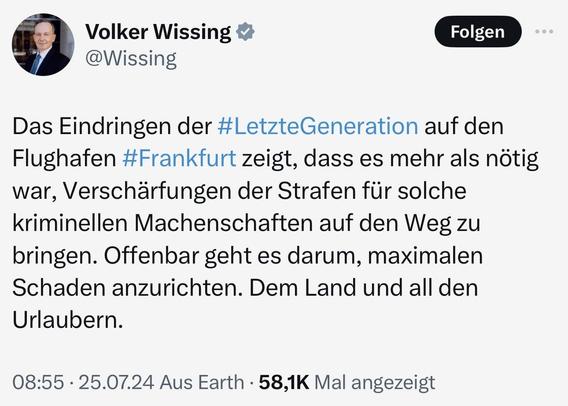 Volker Wissing am 25.07.2024: 