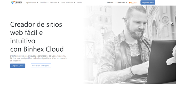 Diseño web con Odoo y Binhex Cloud