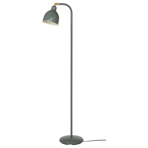 A green standing lamp from Ikea named RÖDFLIK