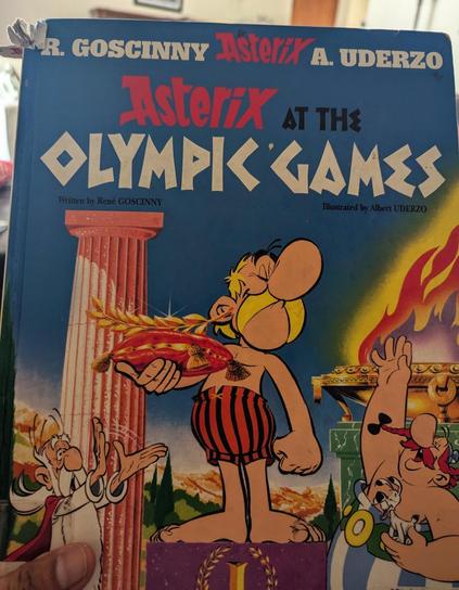 The cover of Asterix at the Olympic Games comic
