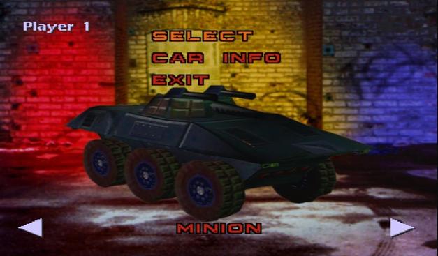 Minion from the Playstation (one) game Twisted Metal. It’s a big black tank thing with six wheels and, really, it takes more polygons to render than the Cybertruck