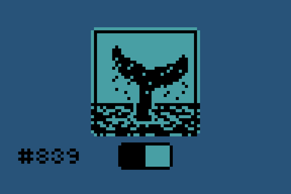 1-bit pixel art of a whale's tail breaching the surface of the ocean, spraying water everywhere.