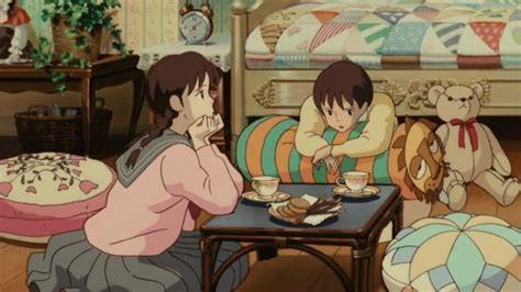 Shizuku chats with a friend near a cup of tea. Shizuku is worried. From 