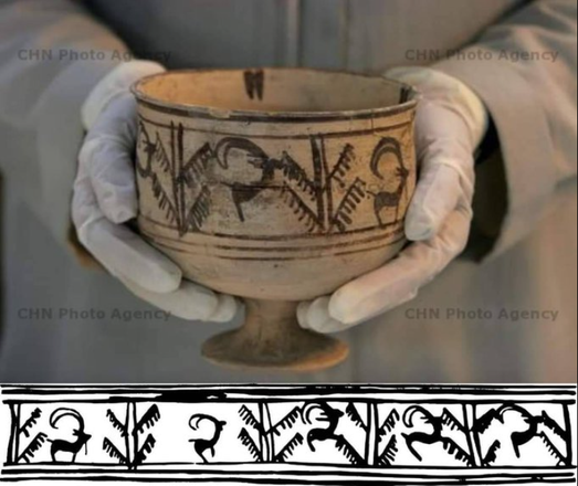 A 5200-year-old pottery bowl from Shahr-e Sukhteh bearing what could possibly be the world’s oldest example of animation