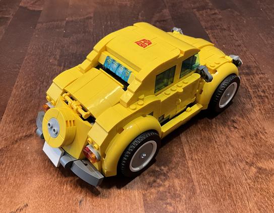 Photo of Bumblebee in car mode from the back.