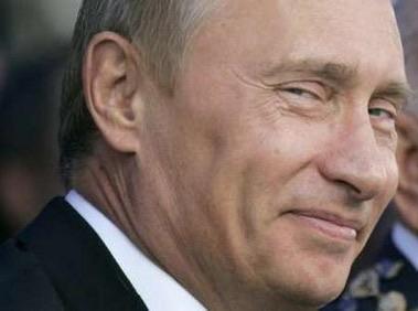 Putin wearing a smug smile