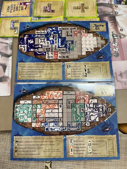 Two player boards from the game 