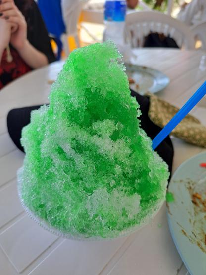 Foto de un ENORME kakigōri (hielo picado con sirope) de melón.

Olive Park, prefectura de Kagawa, Japón