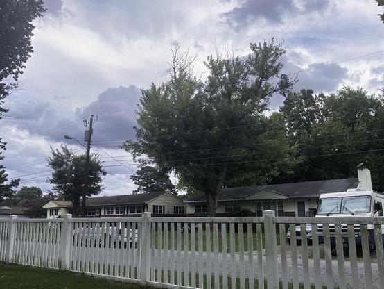 The view from my lawn char Sunday around 5 PM. Took dogs out for a chaperoned visit to the garden to observe performance. They moped around near the porch. #FUGLY