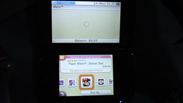 Screenshot of the 3DS eShop where I'm browsing in the 
