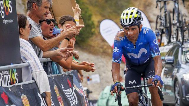 Nairo Quintana ha acabat la segona etapa de la Volta a Burgos ple de ferides (EFE)