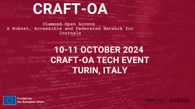 10-11 October 2024, CRAFT-OA Tech Event, Turin, Italy