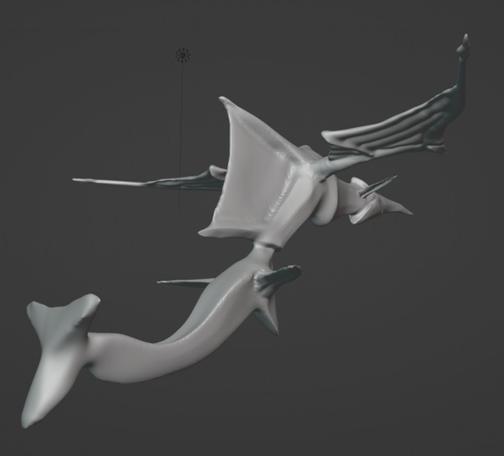 Sculpt 3D model of the Light Wing. Created by Lulzifuh.