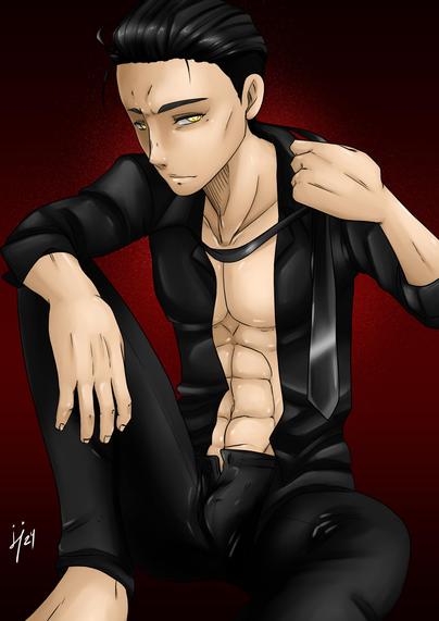 Mr. Black from The Dominant Ones never drew him sexy but why the hell not? That's his usual outfit, just not this exposed.