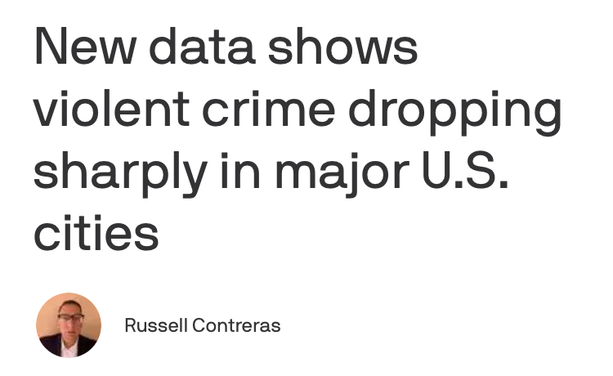 New data shows violent crime dropping sharply in major U.S. cities

Russell Contreras