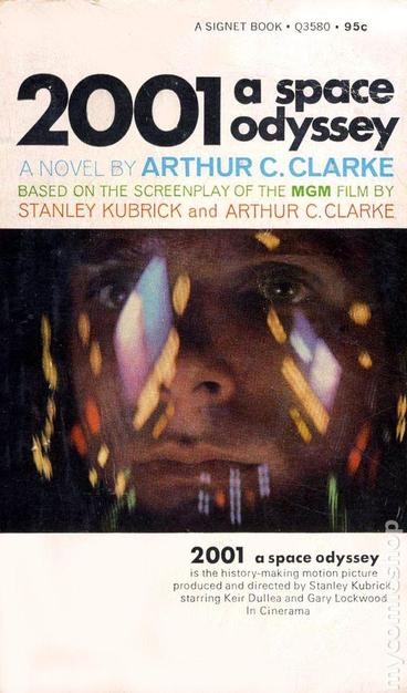 Front cover of the Arthur C. Clarke novel 2001: A Space Odyssey. 