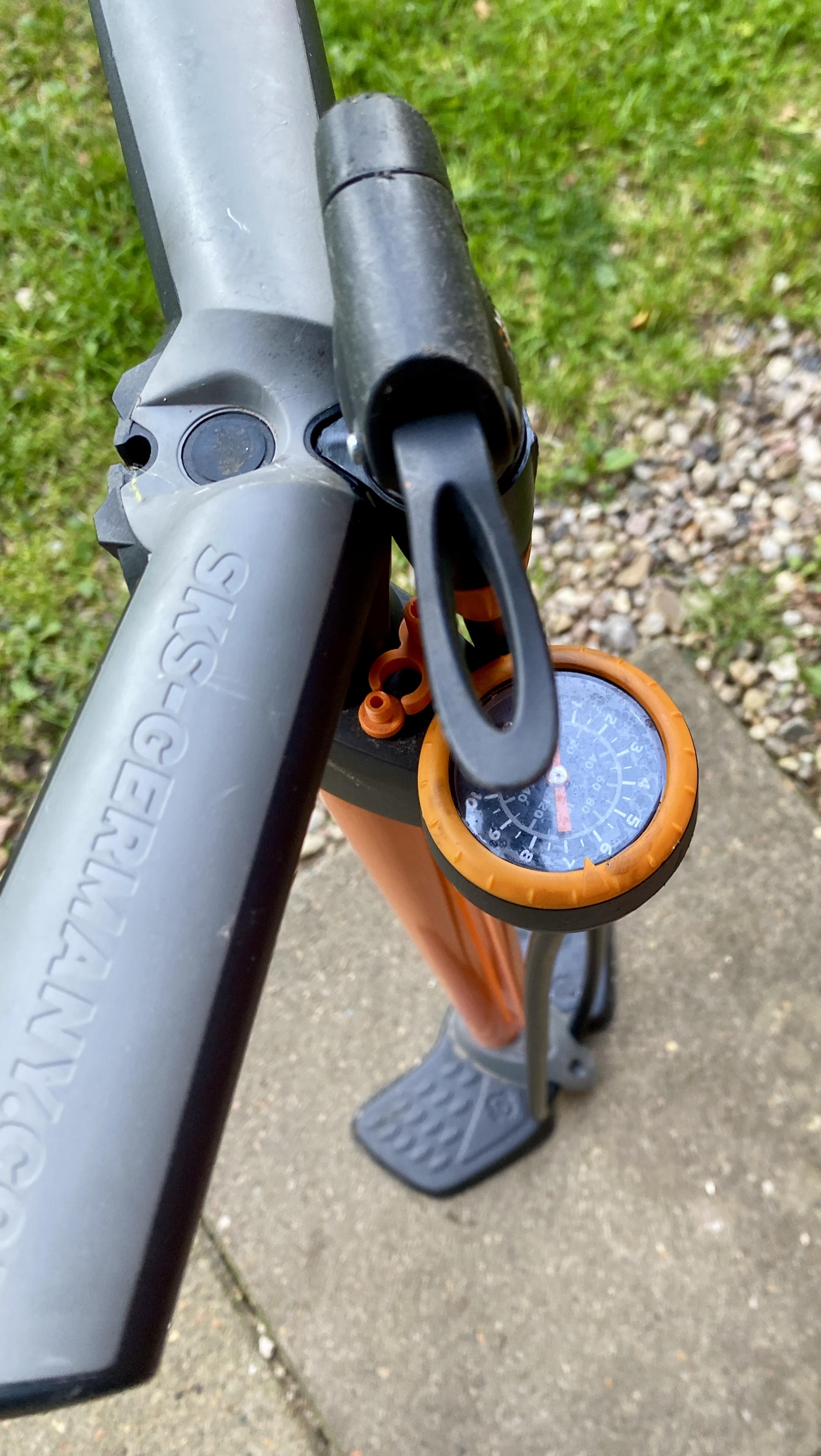 Top down shot. Showing the gauge and hard plastic handle