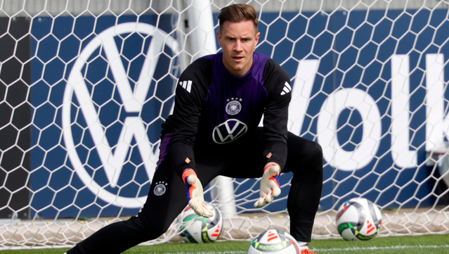 Ter Stegen, en un entrenament amb la selecció alemanya (EFE)