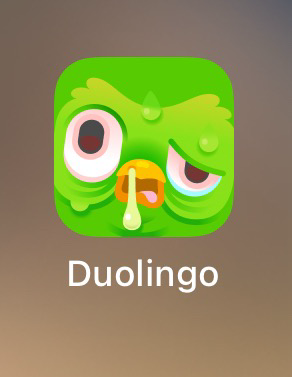 Disgusting DuoLingo app icon when you don't study enough 