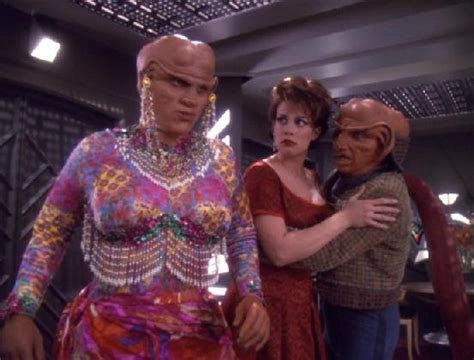 Quark after undergoing a sex change operations from the Star Trek DS9 eps “profit and lace”