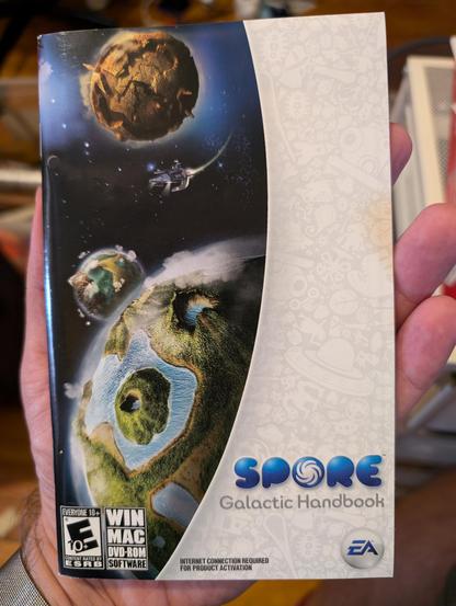 Photo of the manual for Spore