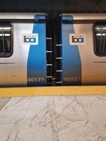 Photo of two BART train carriages