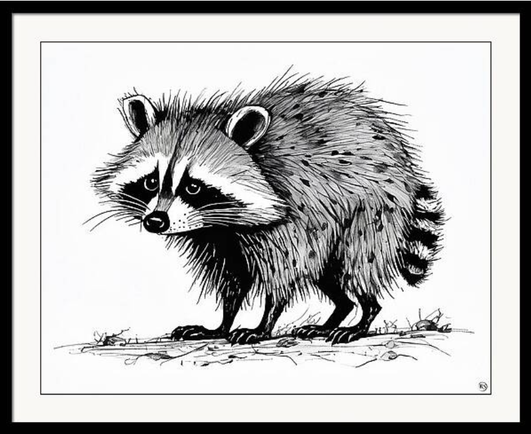 Raccoon Study - Framed Print