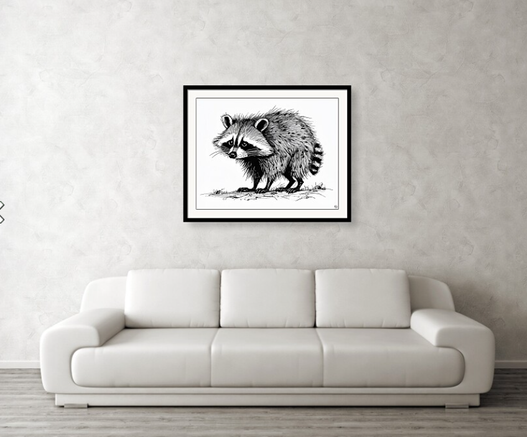 Raccoon Study - Framed Print