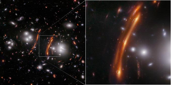 Webb_researchers_discover_lensed_supernova,_confirm_Hubble_Tension_ESA501850.jpg