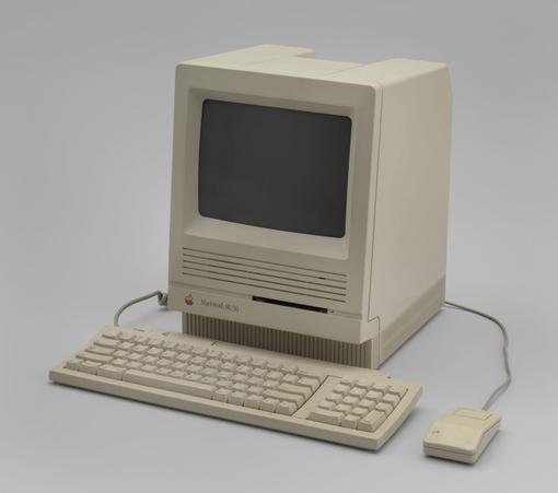 A Macintosh SE/30 - a little beige PC with a built in monitor