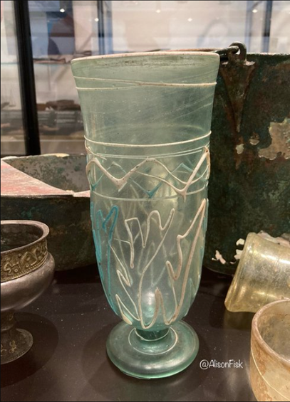 This lovely Roman glass cup is about 1,800 years old.