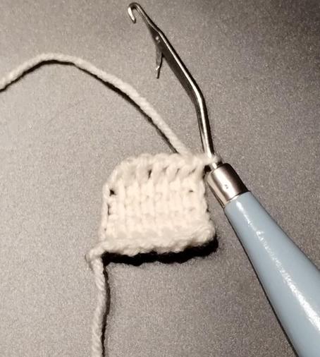 Several rows of Tunisian crochet worked with a latch hook.