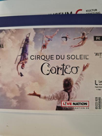 Eine Eintrittskarte für Cirque du Soleil 