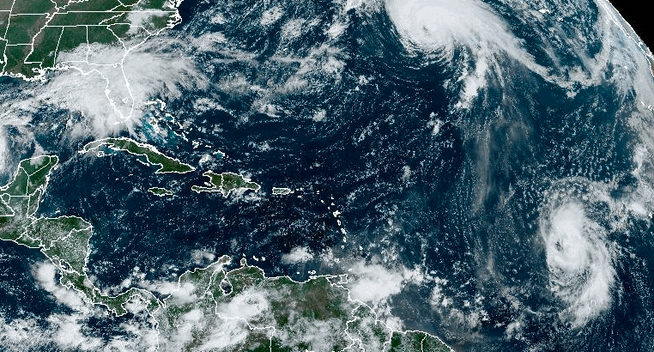 satellite imagery of the tropical atlantic shows a lot of clouds and water