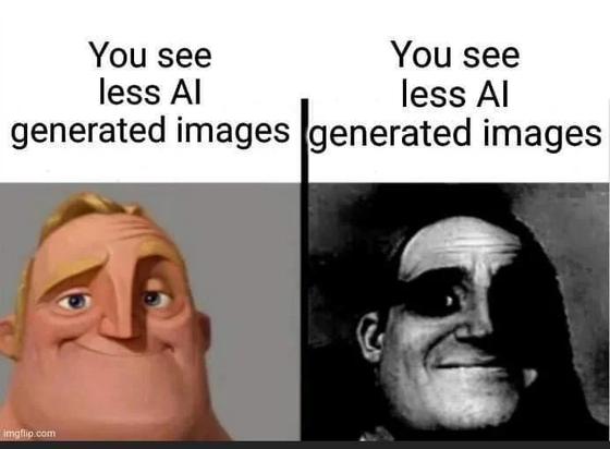 You see less Al generated images