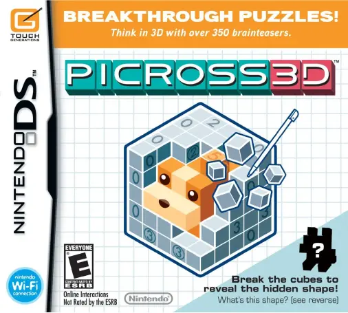 Capa do jogo Picross 3D para o Nintendo DS.