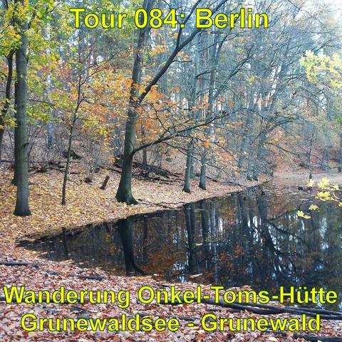 Wald im Herbst mit verschiedenen Brauntönen und vereinzelt gelben und grünen Blättern an den Bäumen. Ein kleiner Waldteich oder Fluss spiegelt die Bäume und das Herbstlaub wider. Das Laub am Boden ist dicht und bildet einen Teppich aus gefallenen Blättern, was auf die Herbstsaison hindeutet. Der Himmel ist nicht sichtbar, aber das diffuse Licht deutet auf bedecktes Wetter hin. Die Atmosphäre ist still und die Szenerie wirkt wie ein ruhiger Rückzugsort in der Natur.