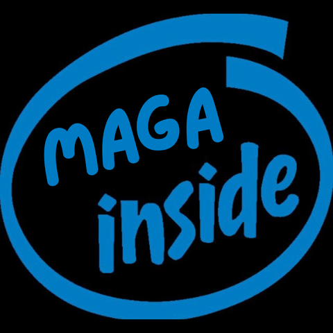 Classic “Intel Inside” logo, but instead it says, “MAGA Inside.”