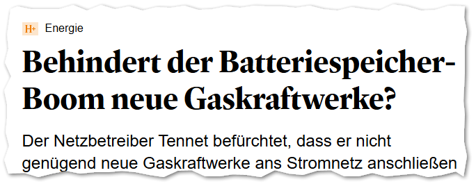 Behindert der Batteriespeicher-Boom neue Gaskraftwerke?
