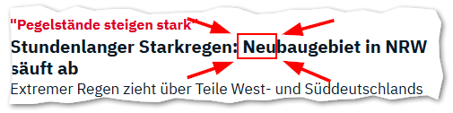 Stundenlanger Starkregen: Neubaugebiet in NRW säuft ab