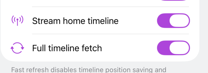 Ice Cubes timeline settings