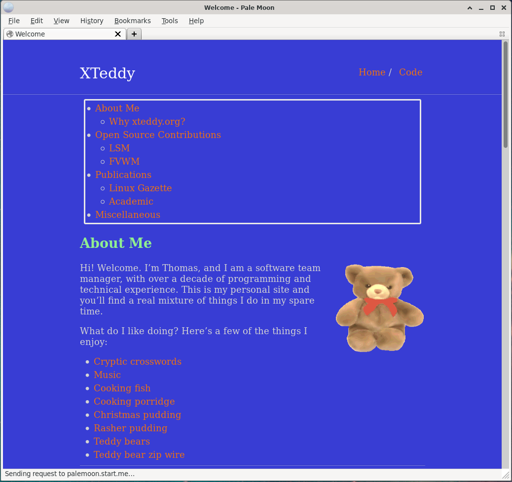 Screenshot of the website under xteddy.org