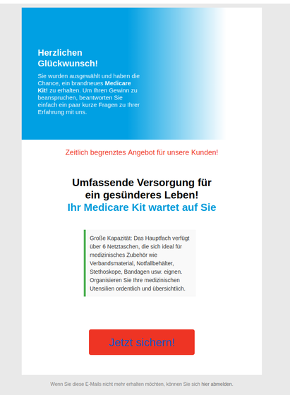 Fake email from the Techniker Krankenkasse