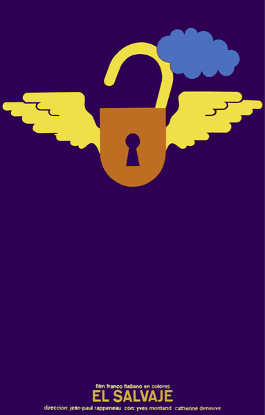 Open padlock with wings