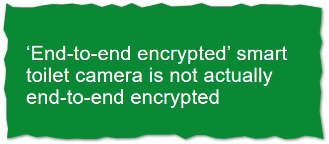 ‘End-to-end encrypted’ smart toilet camera is not actually end-to-end encrypted