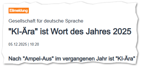 "KI-Ära" ist Wort des Jahres 2025