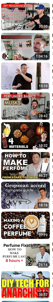 Bunch of perfumery-related recommendations inexplicably followed by a "DIY TECH FOR ANARCHISTS" one.