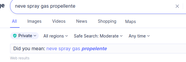Startpage mi suggerisce di scrivere "propellente" con una L sola e io sono a disagio.