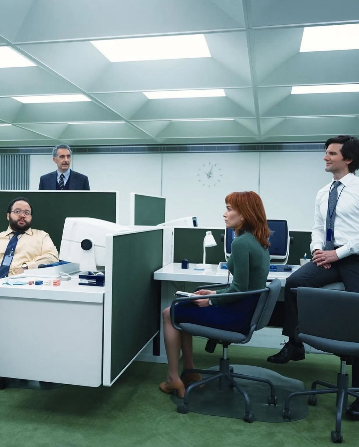 The distinct visual style of Severance was inspired by Swedish photographer Lars Tunbjörk’s 2001 series Office, according to cinematographer Jessica Lee Gagné.