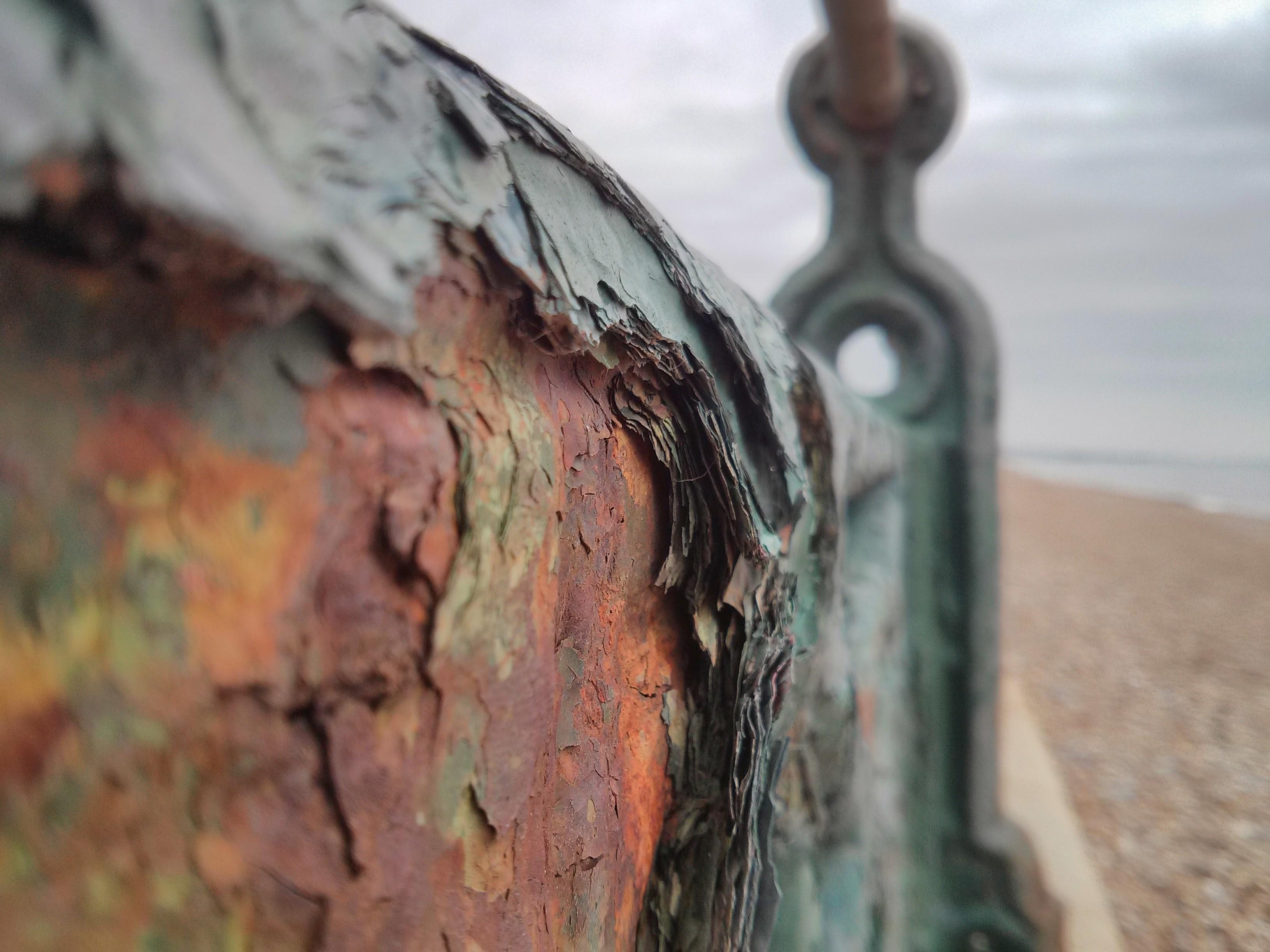A rusty rail, with layers of experience, in Brighton.